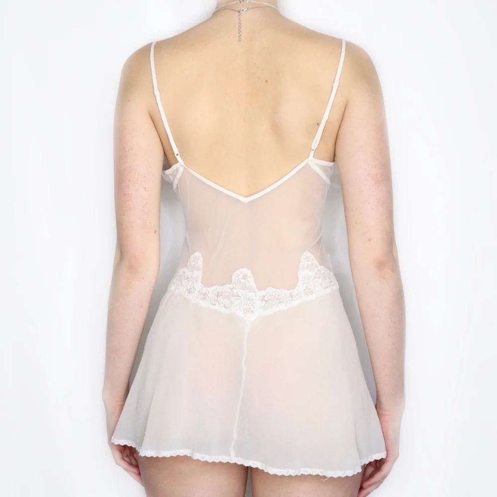 Victoria's Sectet Lingerie Chemise Lace Sequins Sheer Satin Size Large